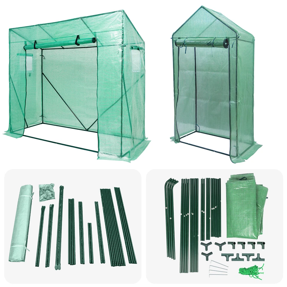 Foliengewächshaus Gewächshaus für Tomaten, mit Gitternetzfolie und Fernster