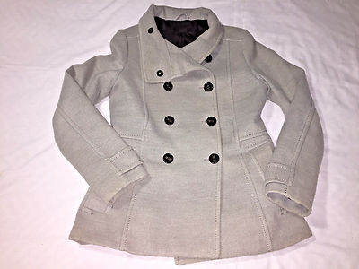 H&M Outerwear Button Up Winter Jacket Coat Size10 Gray