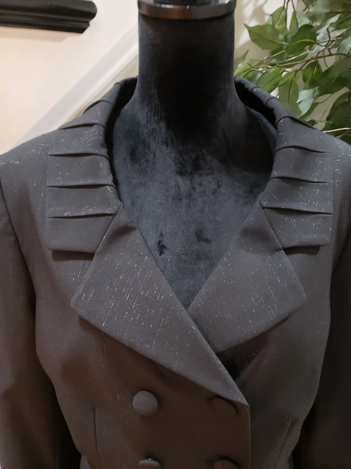 Chaqueta Blazer Alex Marie Mujer Negra Poliéster Sólido Manga Larga Botón Frontal 16 Foto 4 de 4