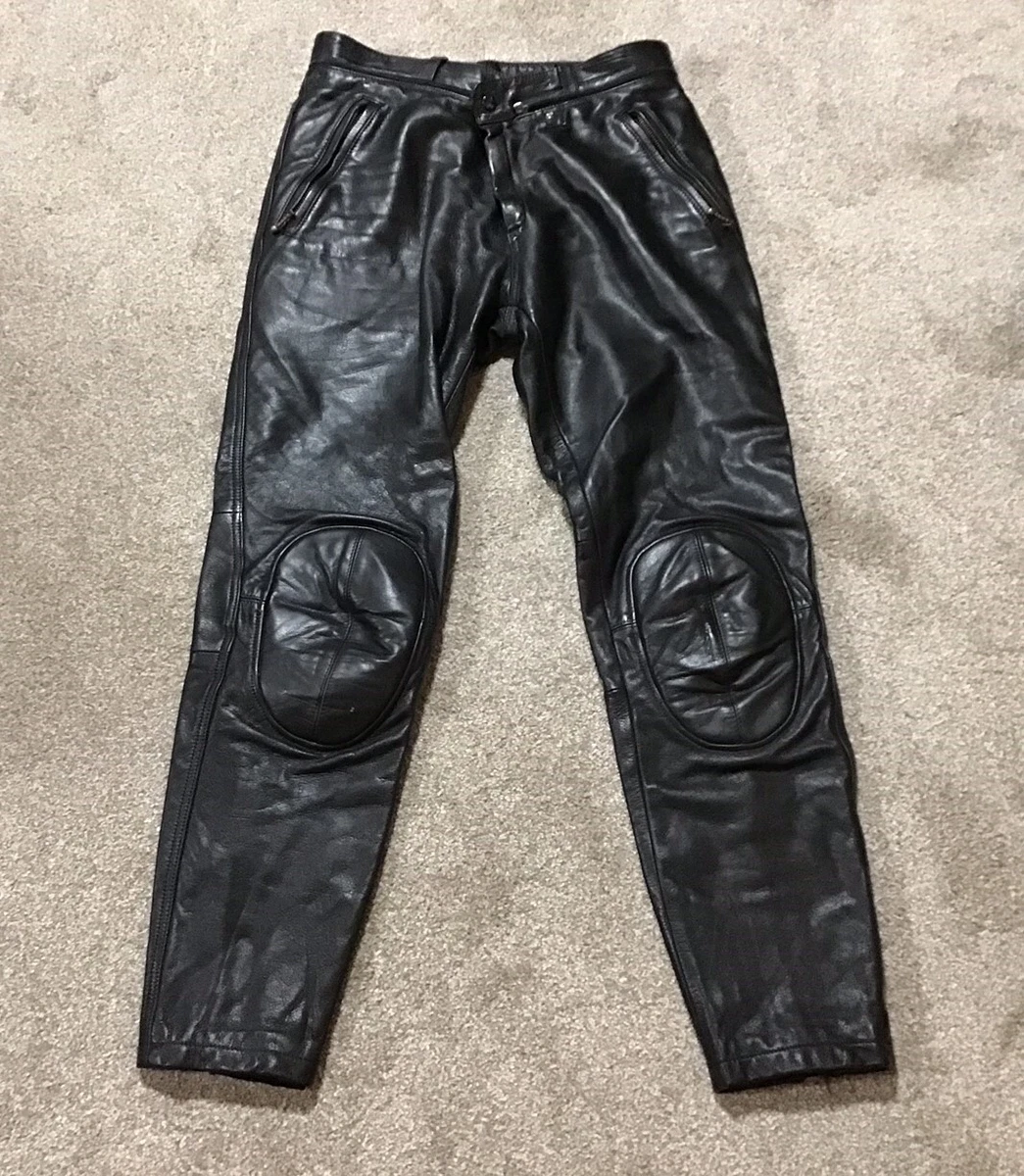 Vtg BMW Motorcycle Genuine Leather Pants Made In Italy padded knees size USA 40