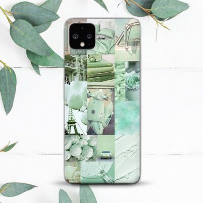 Aesthetic Green Collage Abstract Case For Google Pixel 2 3 3a 4 4a 5 6 7 8 XL