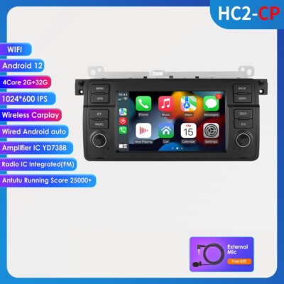 Fits BMW E46 /320/325/323i/M3 7'' GPS Navi Car Radio Stereo Android12 Carplay 32G