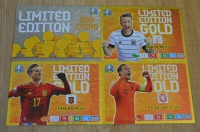 Panini Adrenalyn XL Uefa Euro EM 2020 4x Premium Gold Limited Edition Set