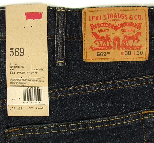 Levi's Mens 569 Loose Straight Jeans 38w X 30l 30 Dark Chip Blue for ...