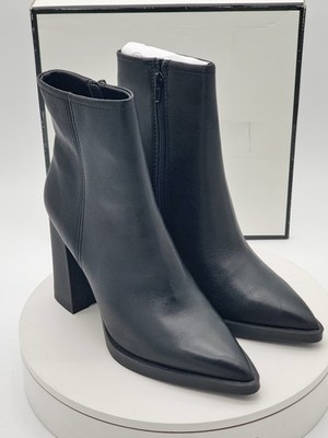 Steve Madden Harden Black Leather Pointed Toe Ankle Boots Women s Size 9.5 NEW