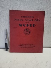Robinson's Modern School Atlas Sydney Aust World circa 1940   Ww2 German  Europe