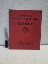 Robinson's Modern School Atlas Sydney Aust World circa 1940   Ww2 German  Europe