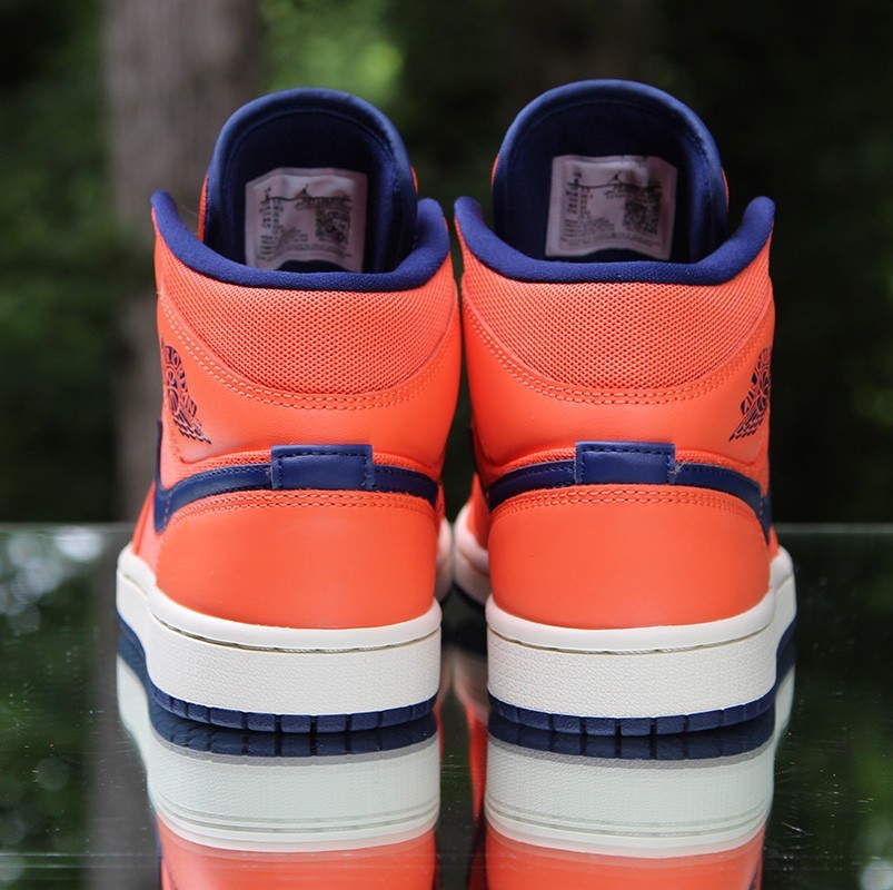 Nike Air Jordan 1 Mid Turf Orange Women's Size 6 Blue Custom