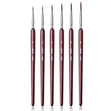 Professional Sable Hair Detail Paint Brush Set - 6 Miniature Art Brushes for ...