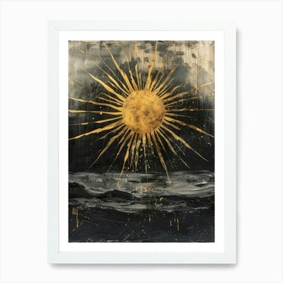 Golden Sun 3 Kunstdruck gerahmt Wandbild Poster Leinwanddruck Bild