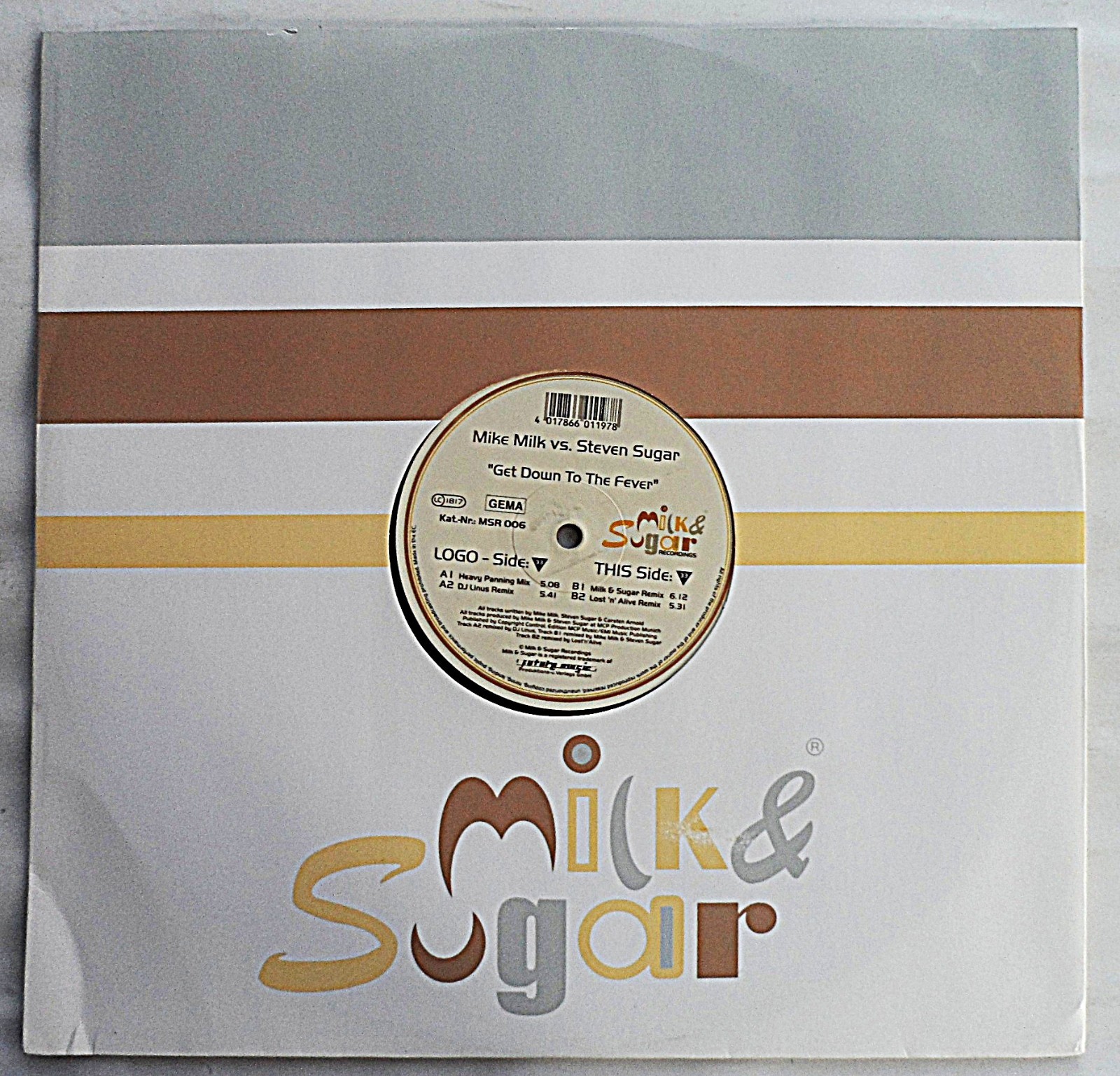 Mike Milk vs. Steven Sugar – Get Down To The Fever 12"" Vinyl 1997 MSR006 *VG+/G+