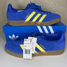 adidas gazelle indoor men 9.5 JQ2691 Originals Blue Yellow Gum Bottom New Box