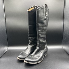 Frye Melissa Button Tall Leather Pull On Riding Boots Women Size 7B Black