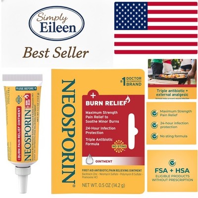 Compact Pain Relief - Triple Action Burn Ointment 0.5 oz for Infection & Healing