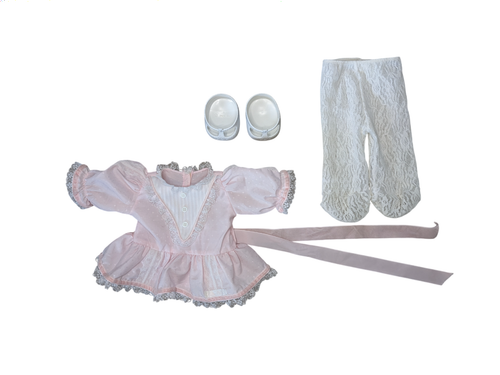 Cabbage Patch Kids Doll 1985 Original Pink Dress, Tights & Shoes Brown Braids - Picture 9 of 17