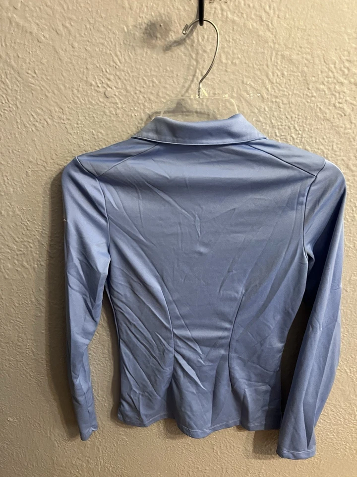 Женская синяя рубашка Nike Golf Dri-Fit 1/2 на пуговицах с длинным рукавом размер XS - Изображение 3 из 4