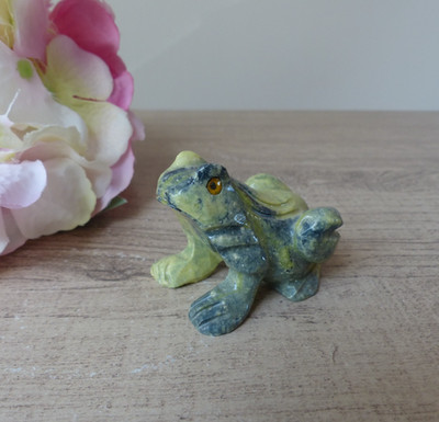 Figur Frosch aus Serpentinenstein - Symbol für Glück und Harmonie »