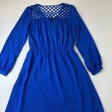 Gianni Bini Dress Womens Medium Lattice Long Sleeve Lined Sheath Party Elegant