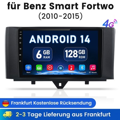 DAB+ Android 14 Autoradio GPS Navi Carplay Für Mercedes Benz Smart 451 2010-2015
