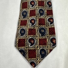 Vtg ROBERT TALBOTT Men 100% Silk Necktie Made in USA Designer Red Geometric Tie