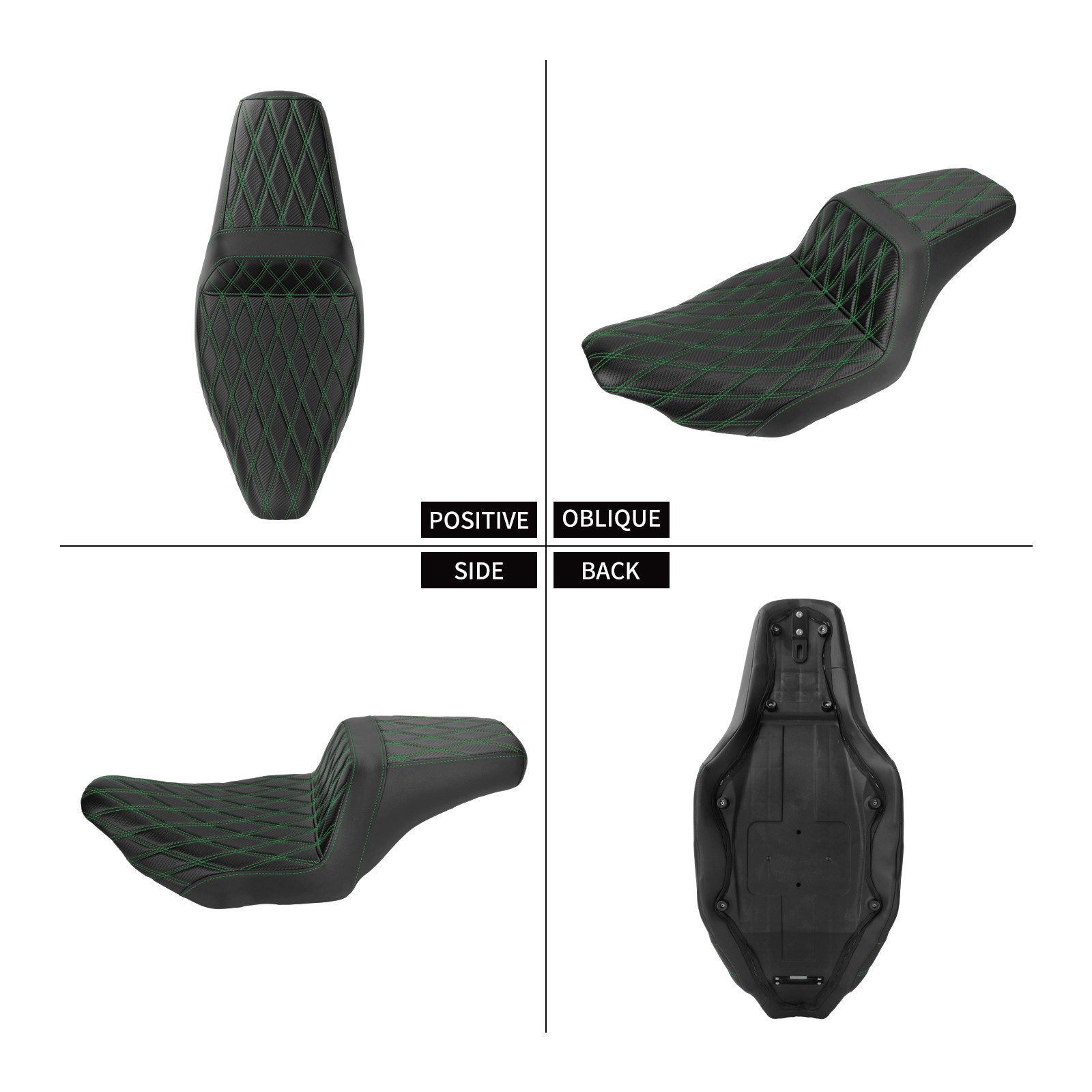 Driver Passenger Seat Green Stitching For Harley Road King Glide FLHRXS 23-2025