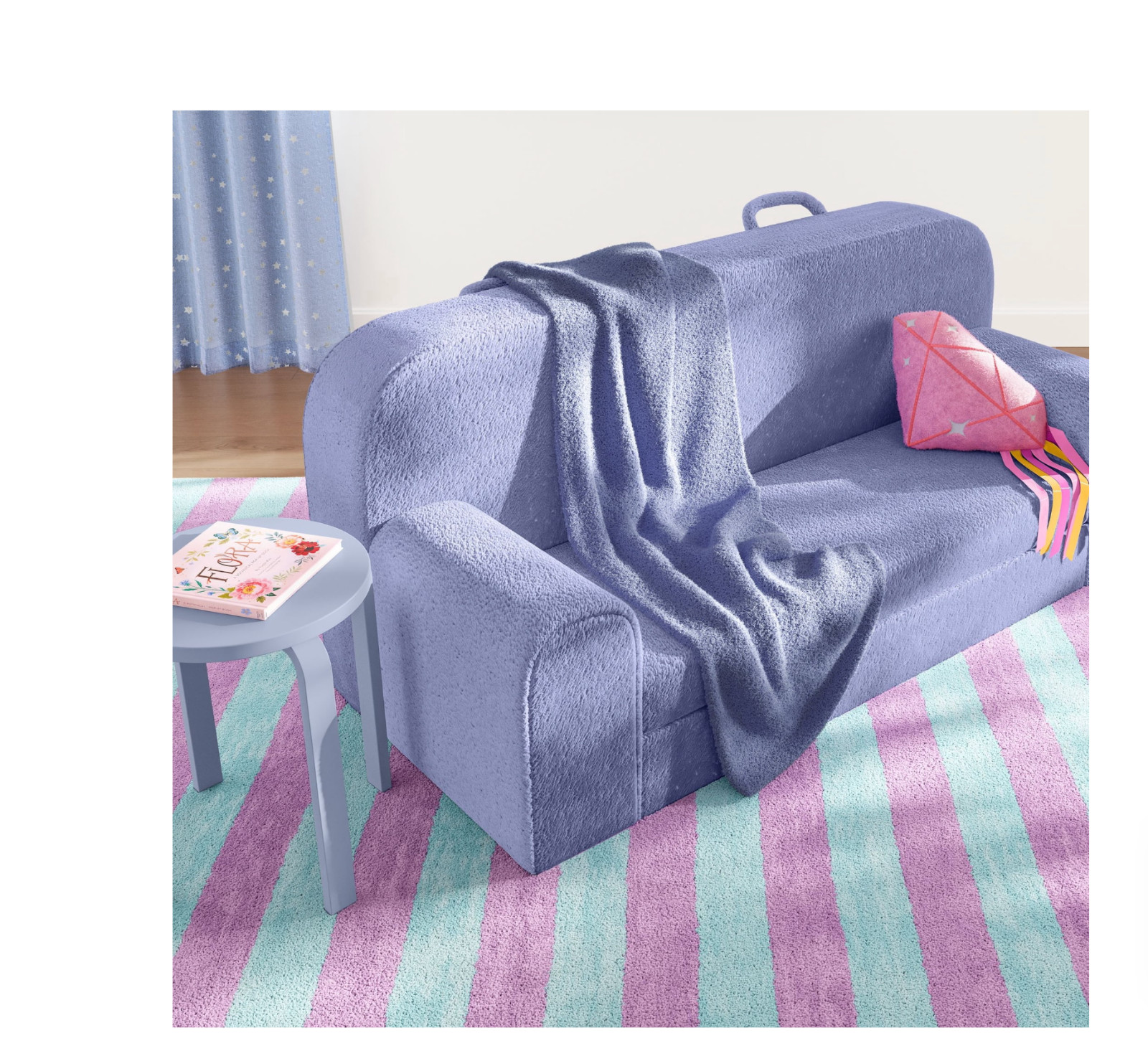 Kids Cozy Plush Throw, Light Purple, 50" x 60"