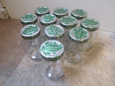 12x empty clean used 11.5cm glass Hartley jam jars with lids crafts jam candles