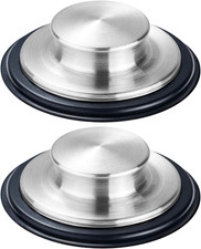 2PCS Kitchen Sink Stopper - Stainless Steel, Large Wide Rim 3.35" Diameter - Fen