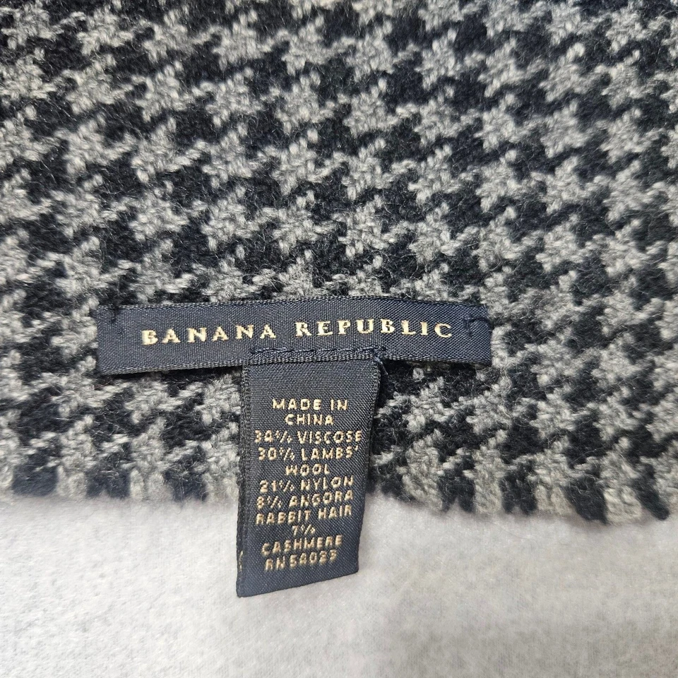 Шарф мужской Banana Republic кашемир ангорская смесь гончая черный на сером - Изображение 2 из 4