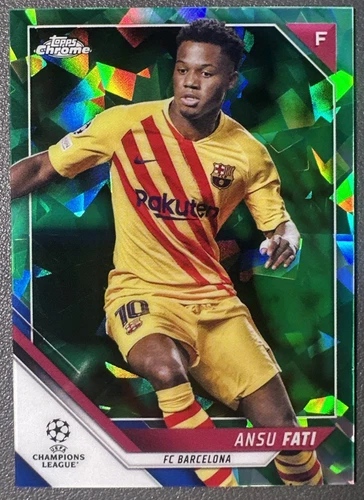 2021-22 Topps Chrome UCL Sapphire Edition Green Refractor /75 Ansu Fati #29