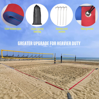 Ruban De Délimitation Beach-volley – 100 M X 5 Cm, Polyester Réfléchissant, Pour Terrains De Sport Et Pistes D'athlétisme