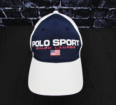 Ralph Lauren Polo Sport USA Flag Cruise Navy White Baseball
