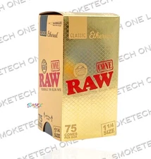 RAW Classic Ethereal 1 1/4 Pre-Rolled Cones – 75 Count Box