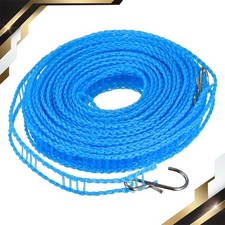 Portable Clothesline 32.8ft Nylon Windproof Non-Slip Washing Line Blue