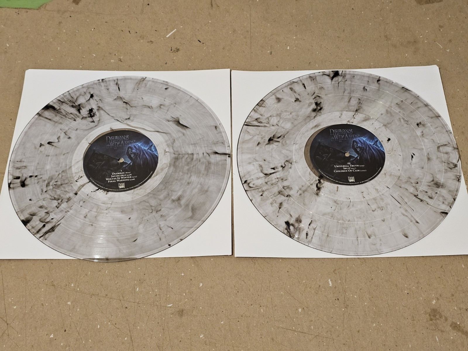 DEMONS & WIZARDS "3 III" Rare Metal Vinyl 2x LP Record NO COVER NM