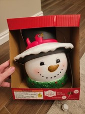 Holiday Time Snowman Light Up Tree Topper