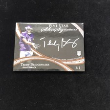 2014 Topps Five Star Teddy Bridgewater Silver Signatures Orange RC Auto #3/5