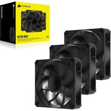 Image of 3x Corsair RS120 MAX 120mm PWM Thick Fans–High Static Pressure Triple Pack–Black