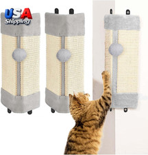 3 Pack Cat Wall Corner Scratcher for Indoor Cats Walls Mounted Sisal Scr