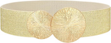 Wide Stretchy Belts for Women Dresses Elastic Waist Cinch Womens Belt with Gold