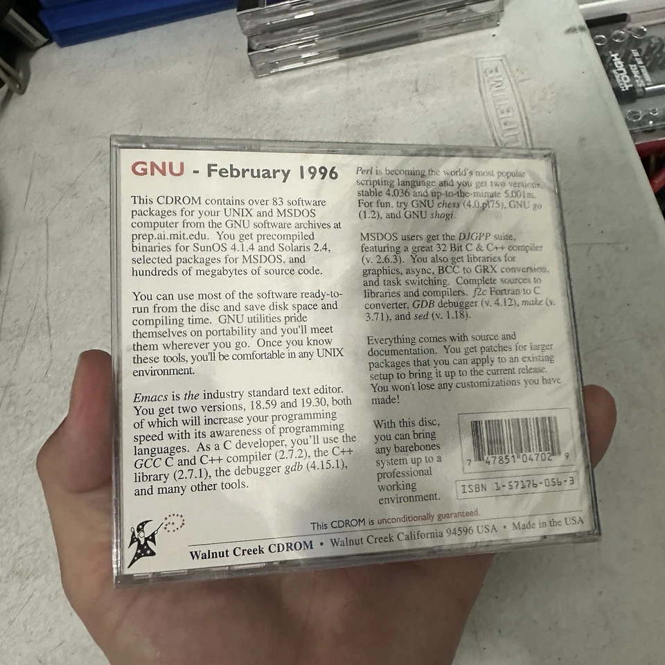 GNU Software Unix Walnut Creek CD February 1996 Sealed - Image 2 of 3