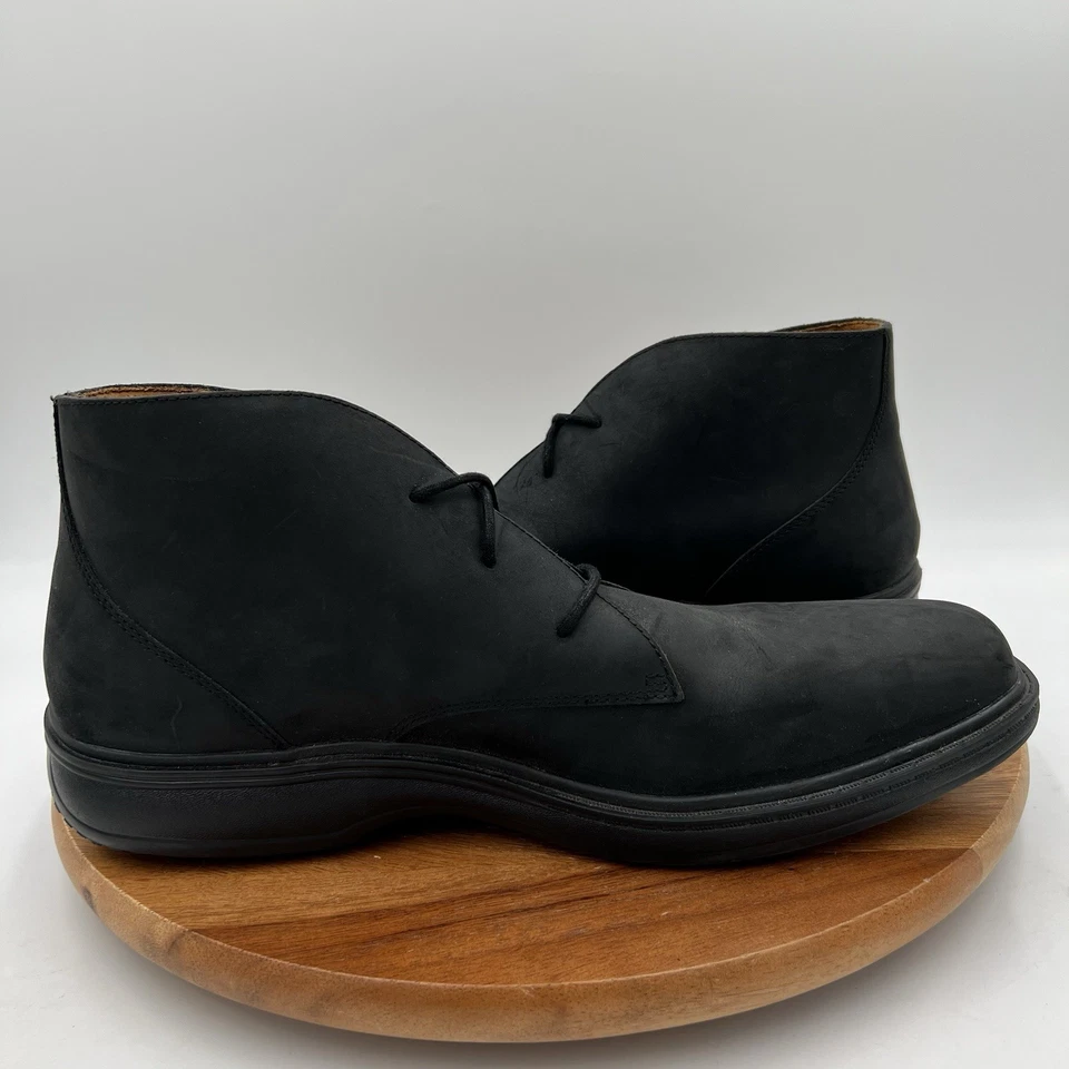 Botas chukka de vestir informales de cuero negro Ruk talla 14 Dr Comfort para hombre con cordones Foto 4 de 4