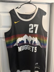 Nike Jamal Murray Denver Nuggets #27 Black Rainbow Jersey Men's Size 52