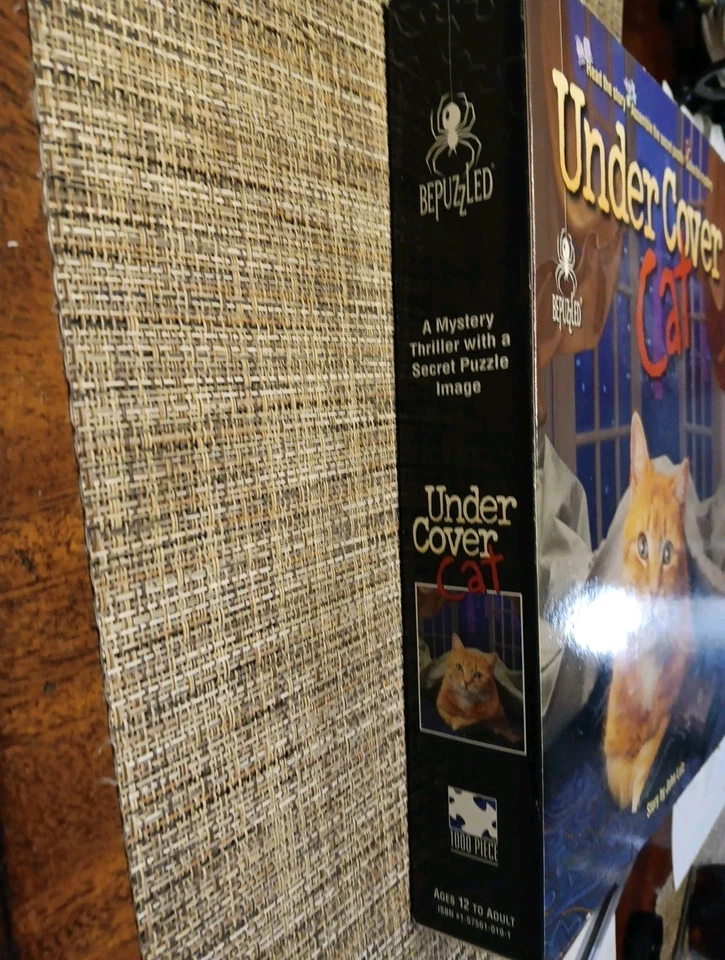 BePuzzled UNDER COVER CAT 1000 Pc Puzzle/Story John Lutz Solve The Mystery VG+ - Image 3 of 4