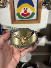 Vintage 1980 Raintree Duck Mallard Bronze Made In The USA Cowboy Belt Buckle