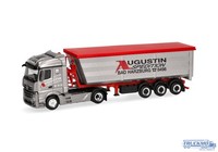 Herpa Augustin Spedition Mercedes Benz Actros Streamspace Stahlmuldensattel
