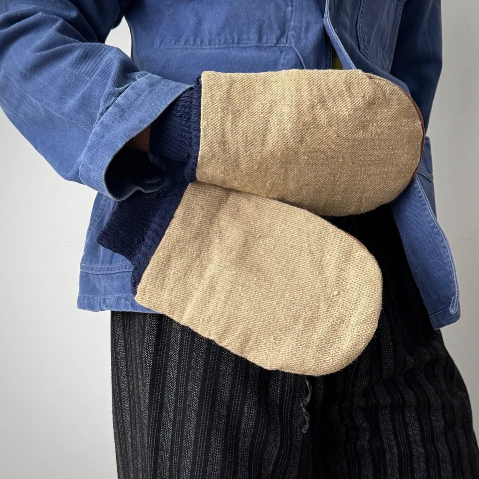 Luvas de trabalho 'Varejki' vintage da década de 1970 União Soviética URSS - Imagem 2 de 4