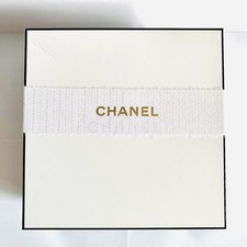 Authentic Chanel Holiday Gift Box 10.75  Square w Ribbon  Tissue Luxury