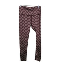 Aerie Chill Play Move High Waisted Leggings Burgundy Scallop Dot Print Size M