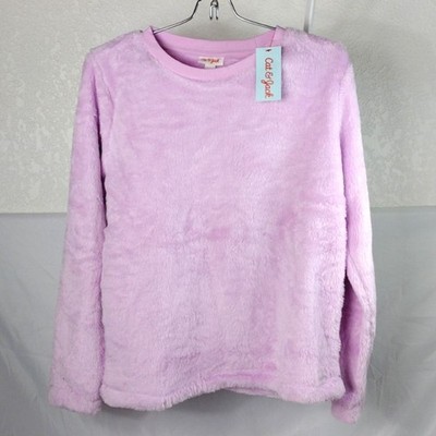 Girls Soft, Fuzzy and Cute Pink Pullover Sweatshirt